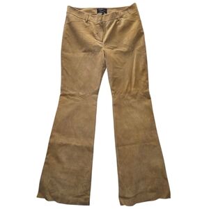 Moda International Suede Leather Pants Y2K Flare Size 14